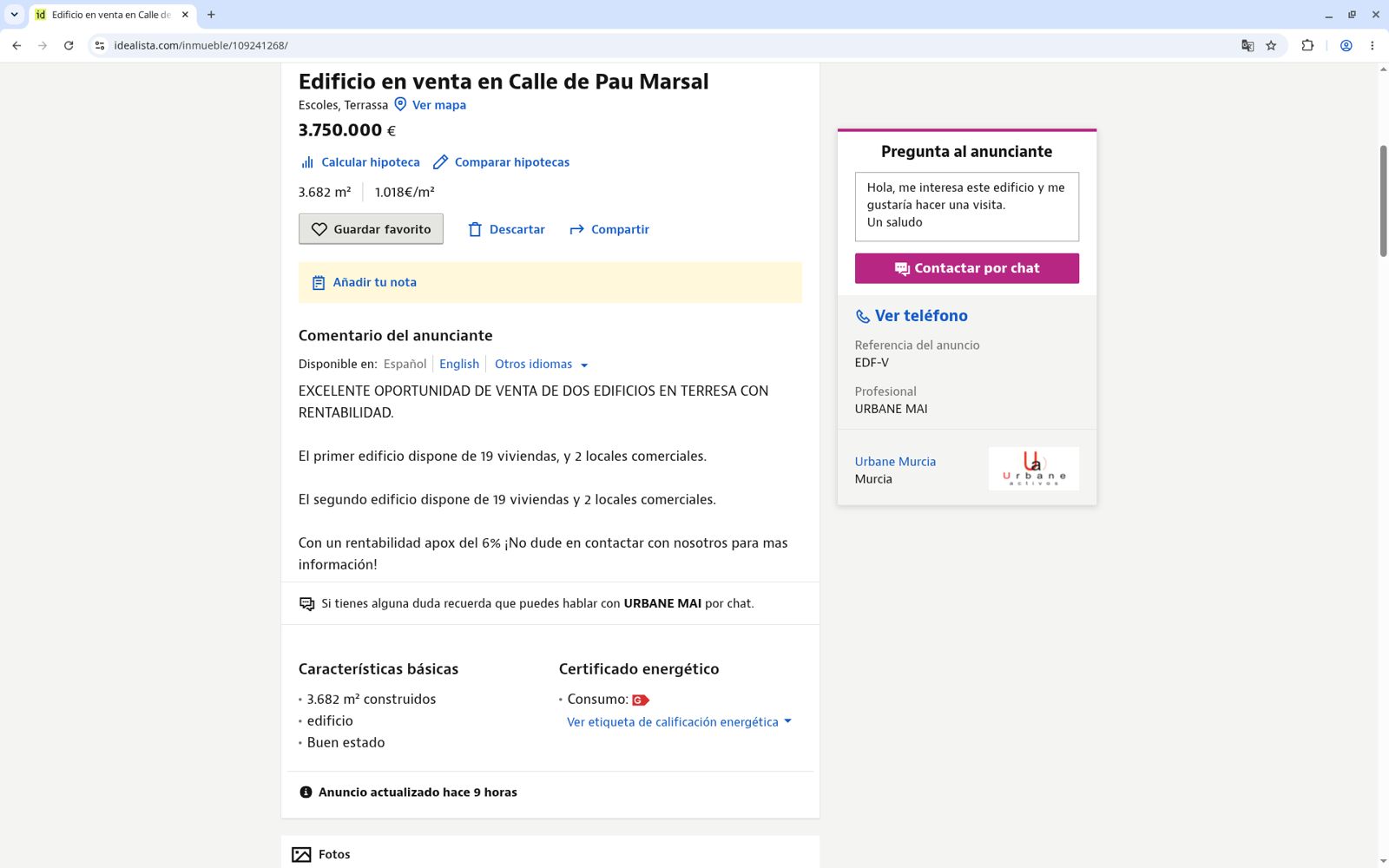 Anuncio en Idealista, captura 2